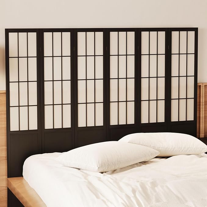 Room Divider, 66.9Inch Tall Japanese Shoji Style Folding Wood Screen - Image 6