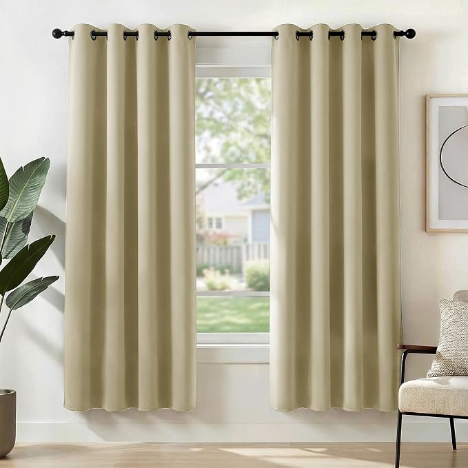 Deconovo Blackout Curtains for Bedroom and Living Room 72 Inches Long | Black by Unknown