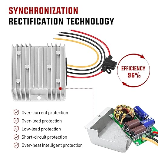 Nilight 48V 36V to 12V Voltage Converter 240W 20A Regulator Step Down to 12VDC Waterproof DC Convert Reducer Power Supply Transformer Module for Golf Cart Scooters