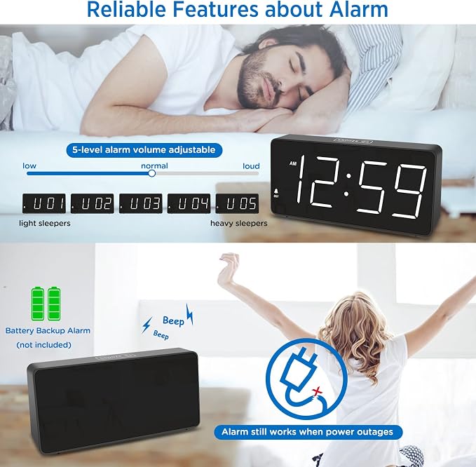 Peakeep Large Digital Alarm Clock - Image 4