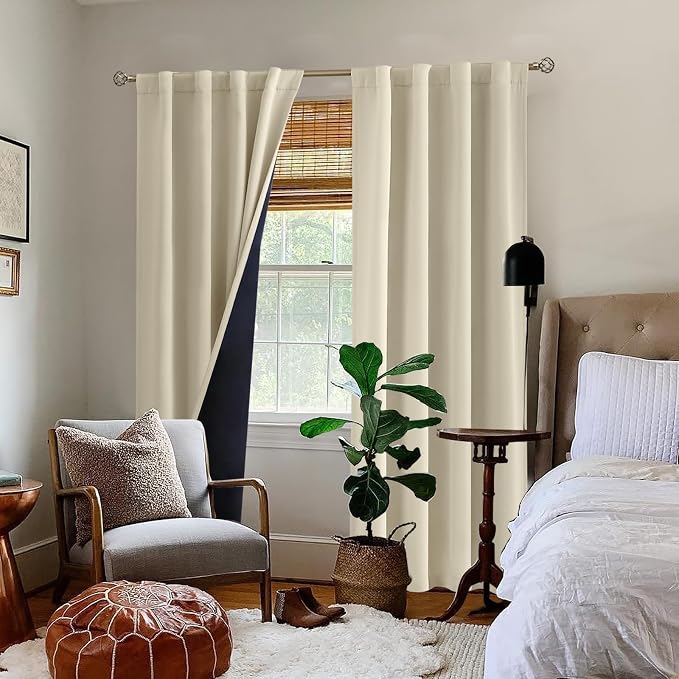 BGment Beige 100% Blackout Curtains - Image 9