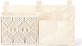 Mkono Bedside Caddy, Macrame Bunk Bed Hanging Organizer, 7 Pockets Ivory | Dorm by Mkono