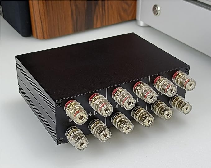 SOLUPEAK P2 2(1)-in-1(2)-Out Amp Amplifier Speaker Switcher Selector Switch Splitter 2-Way Loudspeaker Control Combiner Box