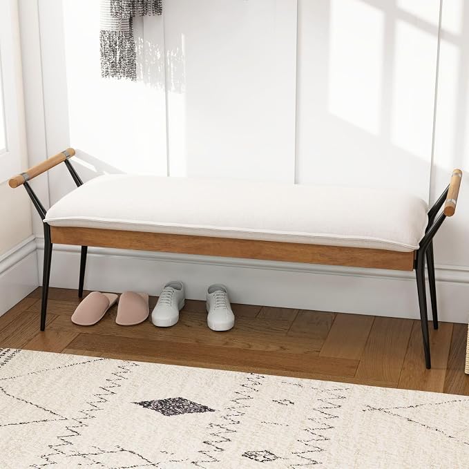 LukeAlon Modern Chenille Ottoman Bench by LukeAlon