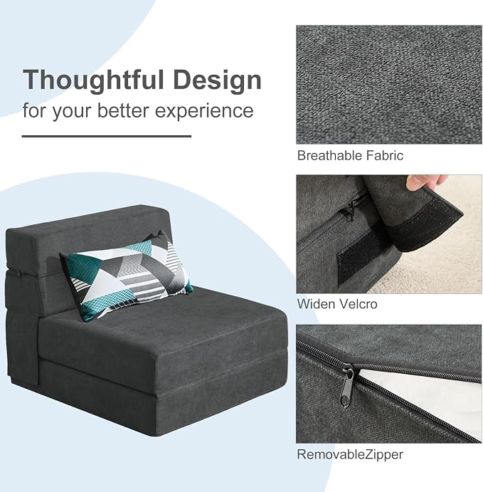 Foling Sofa Bed Convertible Sleeper Chair, Fold Out Chair Bed - Image 7