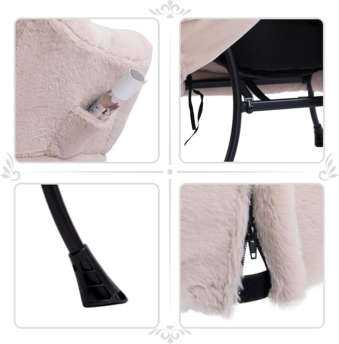 HollyHOME Lazy Chair with Foldable Ottoman, Accent Comfy Lounge Armchair and - Image 4