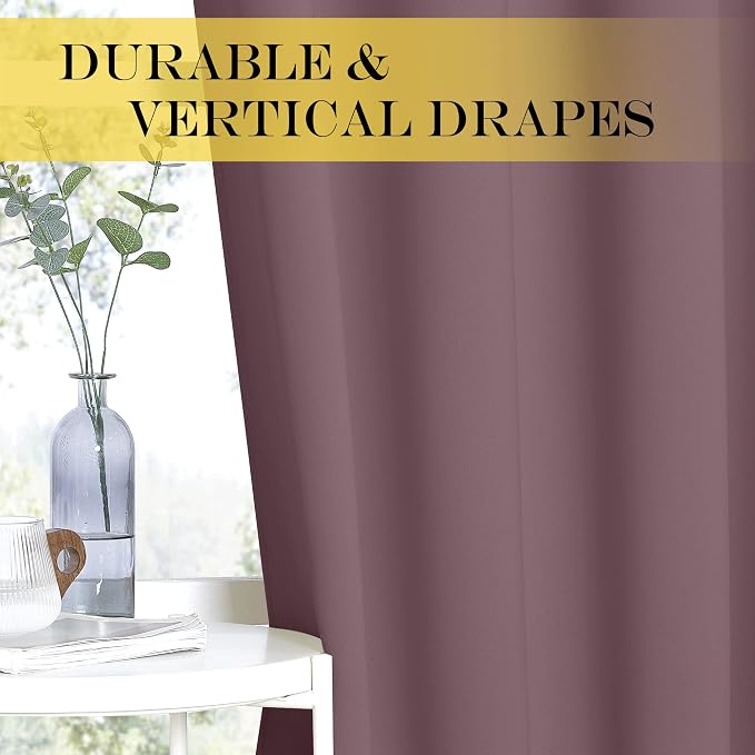NICETOWN Dry Rose Blackout Curtains - Image 5