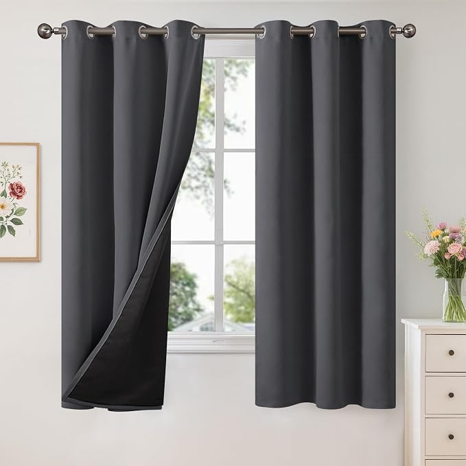 YoungsTex 100% Blackout Curtains 63 Inch Length, Grommet Thermal Insulated by YoungsTex