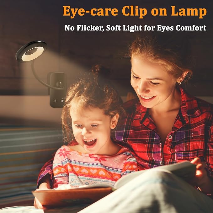 Rechargeable Clip Light, LED Bed Reading Lamp - Image 4