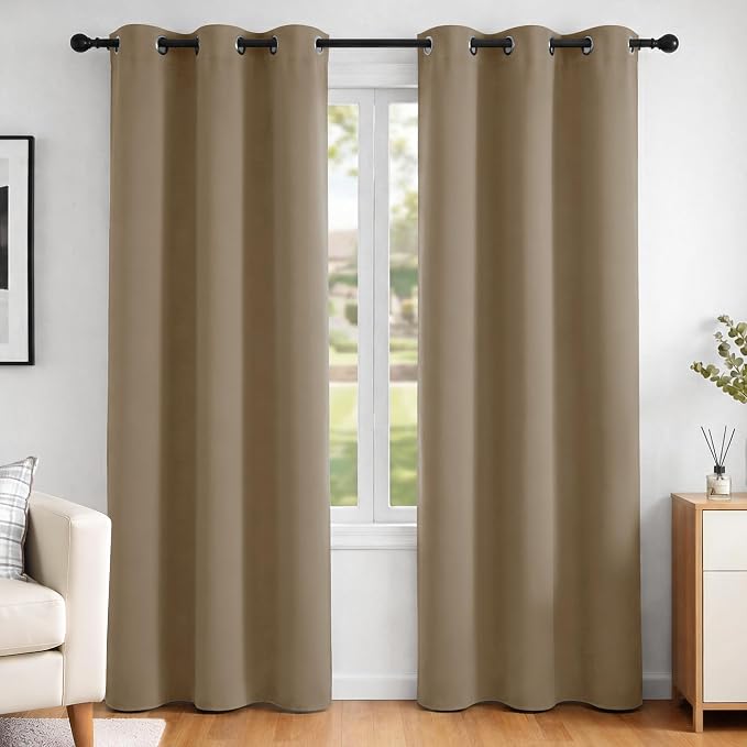 Deconovo Blackout Curtains for Bedroom and Living Room 84 Inches Long | Black by Unknown
