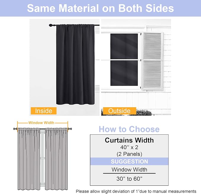 Simplebrand Ava Halloween Black Short 36 Inches Blackout Curtain 2 Panels Set - Image 8