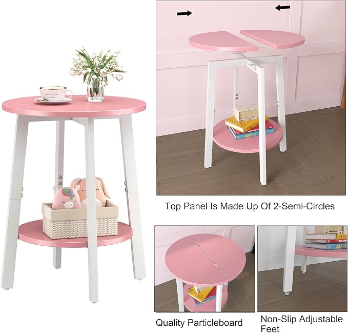 sthmec Side Table, Small Round End Table - Image 5