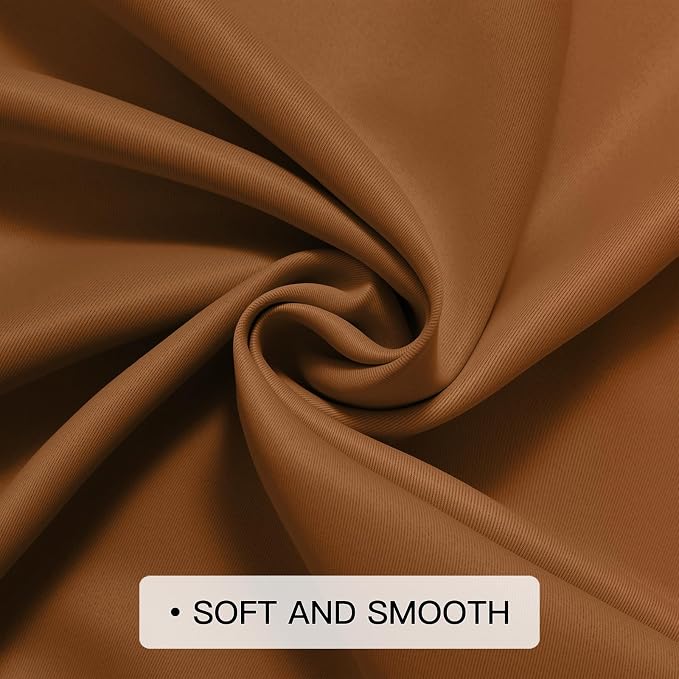COSVIYA Grommet Blackout Ombre Burnt Orange Curtains W52 x L84 Inch | Gradient - Image 5