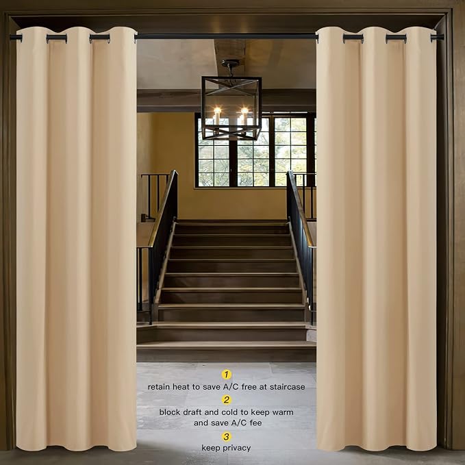 NICETOWN Door Screen Cover for Air Conditioner Room, Insulated Faux Accordion - Image 2