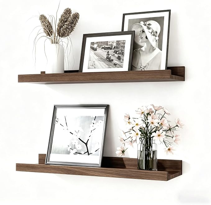 Walnut Floating Shelves for Wall Decor, 14 in Shelf by Unknown