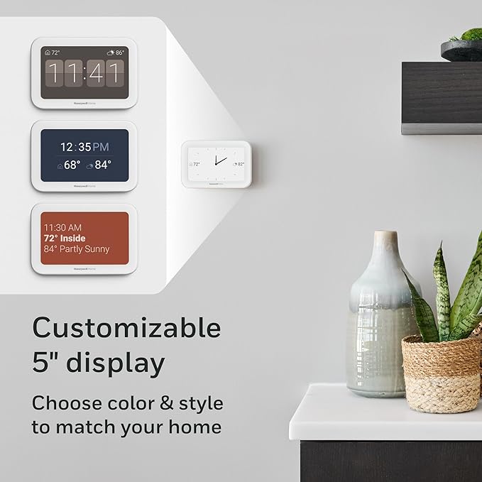 Honeywell Home X8S Smart Thermostat with Room Sensor, Video Doorbell Compatibility, IAQ Control, and Customizable Touchscreen Display, White