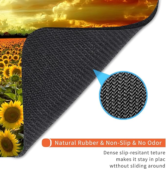 Armanza Square Mouse Pad Sunflower, Personalized Premium-Textured Custom Mouse Mat Design, Washable Mousepad Cloth, Non-Slip Rubber Base Computer Mouse Pads for Wireless Mouse