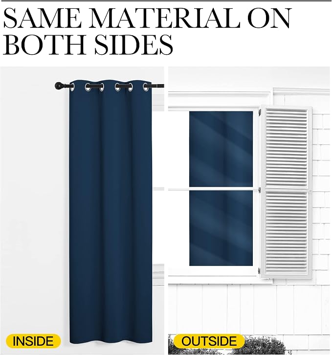 NICETOWN Room Darkening Curtains 63 inch Length 2 Panels, Thermal Insulated - Image 6