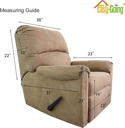 Easy-Going Recliner Stretch Sofa Slipcover Sofa Cover 4-Pieces Furniture Protector Couch Soft with Elastic Bottom Kids, Spandex Jacquard Fabric Small Checks(Recliner,Khaki)