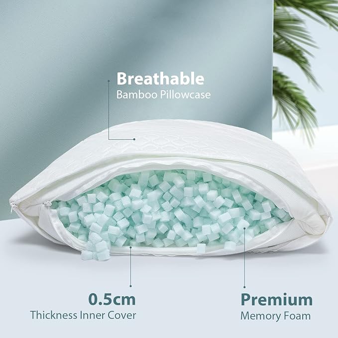 Firm Memory Foam Body Pillow for Adults, Cooling & Adjustable Full Body Pillow - Image 2