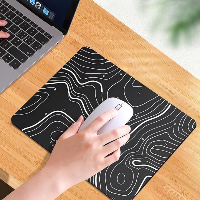 Abstract Topographic map Square Mouse pad, Texture, Waterproof, Anti Slip Rubber Base, Computer Mouse pad, Laptop Mouse pad