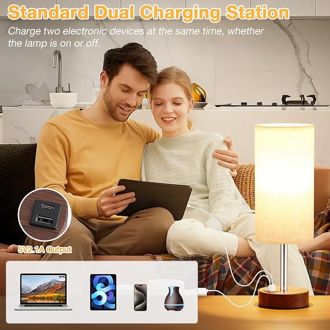 Dicoool Bedside Table Lamp for Bedroom - Image 4