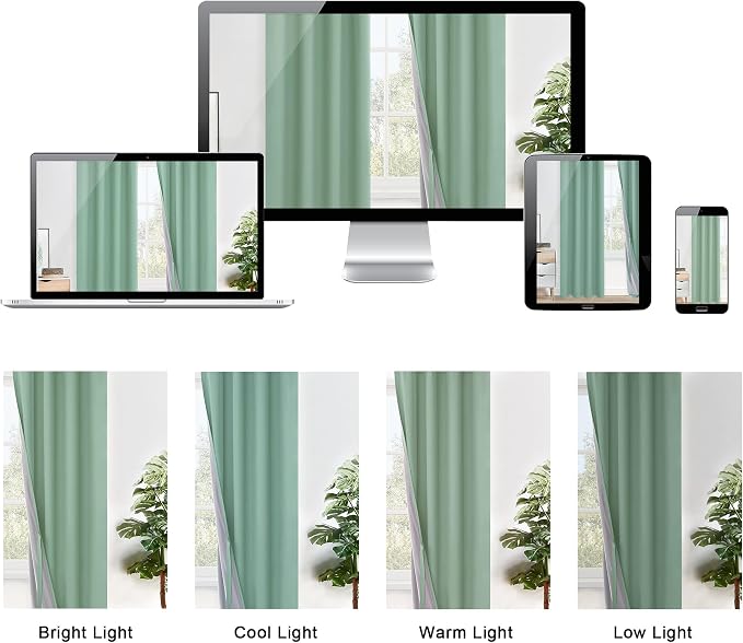 XWZO 100% Blackout Curtains 2 Panels - Image 8