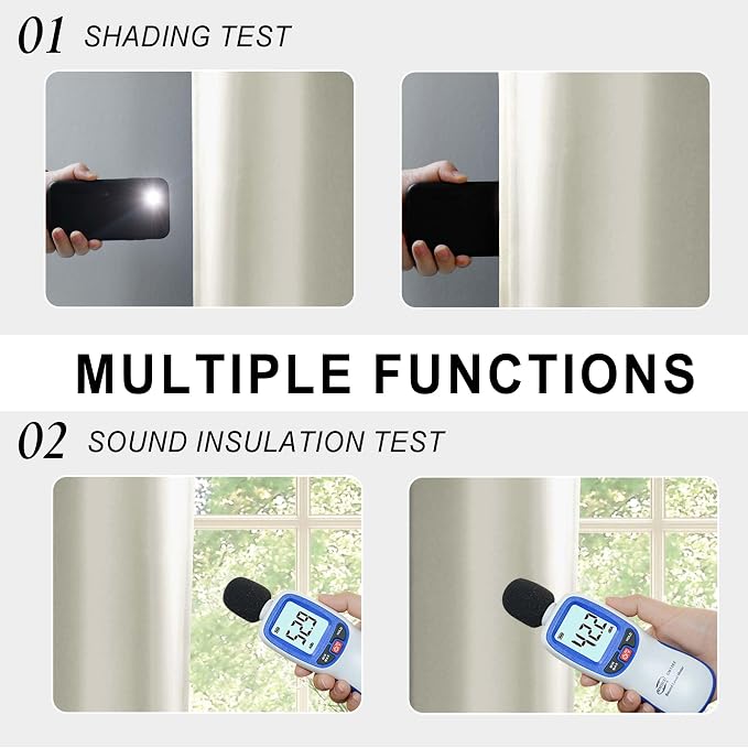 XWZO 100% Blackout Window Curtains - Image 4