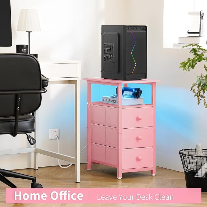 Yoobure End Table with Charging Station, Small Night Stand End Tables Living - Image 7