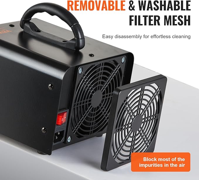 VEVOR Ozone Generator, 24000mg/h Ozone Machine, High Capacity Commercial/Industrial Ozone Generator Machine with 0-120 min Time Setting for Rooms, Cars