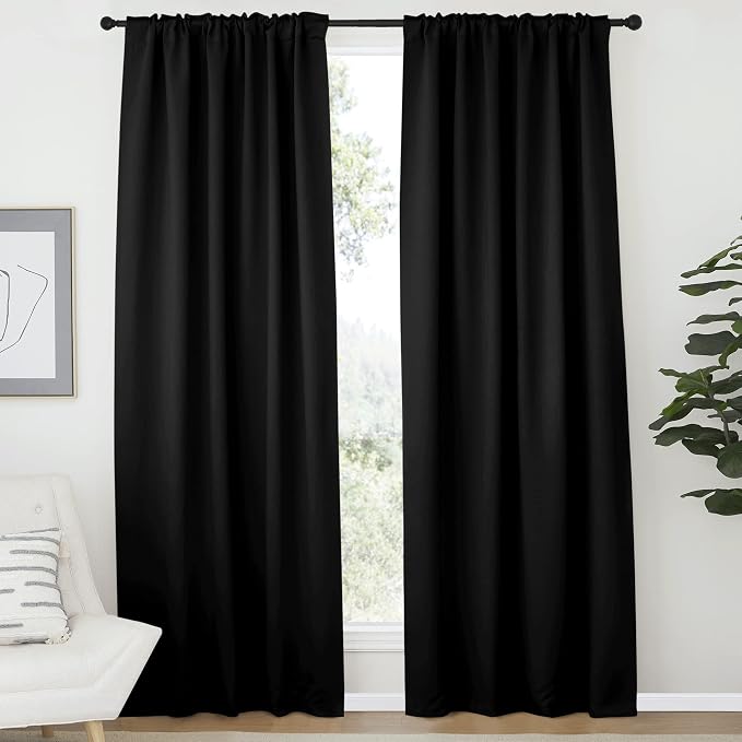 NICETOWN Black Blackout Curtains - Image 2
