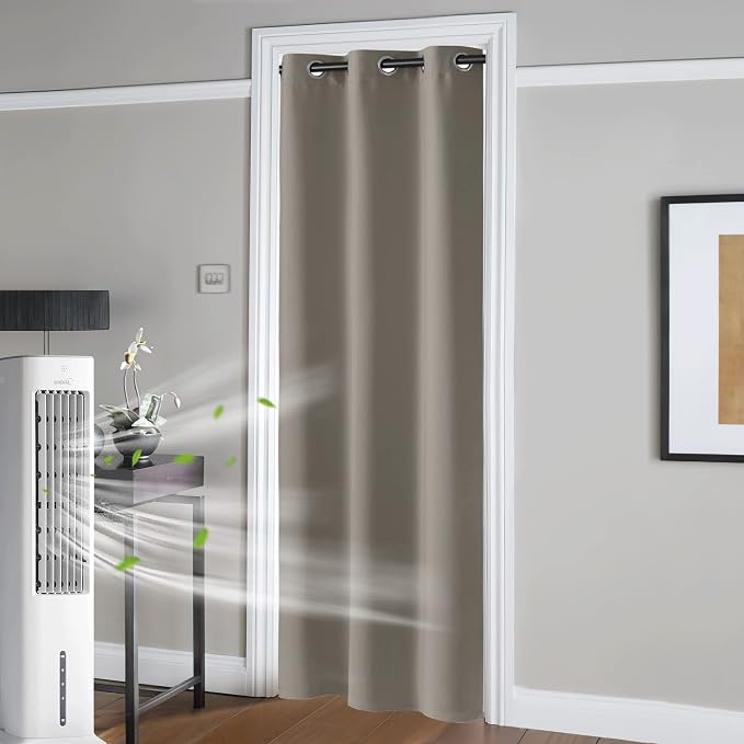 RYB HOME Temporary Doorway Curtains Blackout Privacy Room Divider Curtains | - Image 2