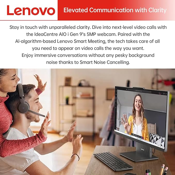 Lenovo IdeaCentre Business All-in-One, 27" FHD Touchscreen 100Hz, AMD Ryzen 5 7535HS, 16GB DDR5 RAM, 2TB SSD, Webcam, Wireless KB & Mouse, Windows 11 Home, Bundle with Adata 64GB USB Flash Drive