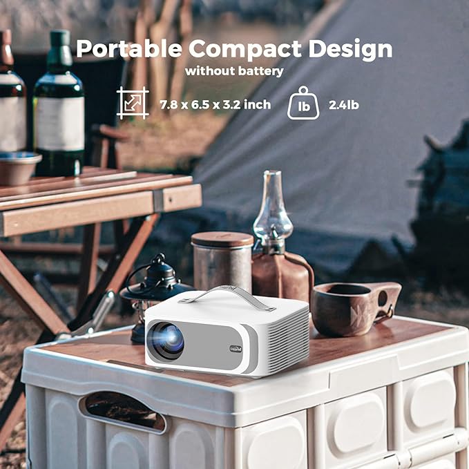 [AI Movin 2.0 OS/2000 ANSI/Official-Apps] Outdoor-Projector-4k with WiFi and Bluetooth, 35W DoIby Audio, AI Auto Focus with HDR10+, Lisowod 4k Support Portable Smart Proyector Compatible with Netflix