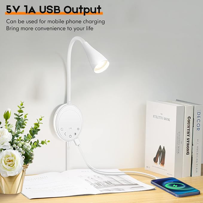 SANKEDOU LED Wall Mount Reading Light, Bedside Reading Lights - Image 2
