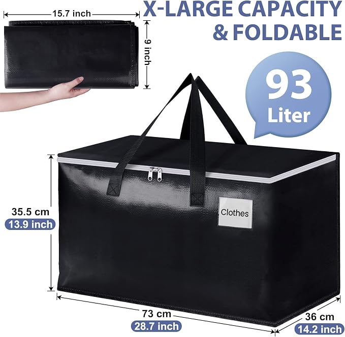 StorageRight Moving Bags, Moving Boxes, 93L 6-Pack Sotrage Bags Totes, - Image 2