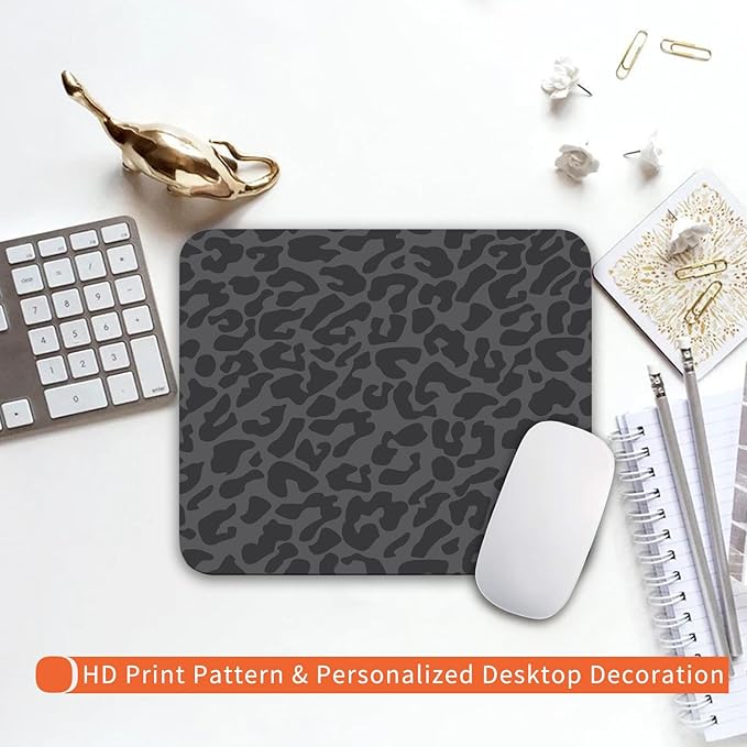 Armanza Square Mouse Pad Black Leopard,Personalized Premium-Textured Custom Mouse Mat Design,Washable Mousepad Cloth,Non-Slip Rubber Base Computer Mouse Pads for Wireless Mouse