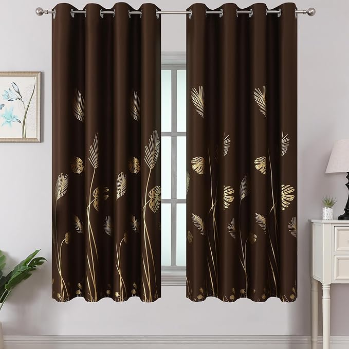 Brown Blackout Curtains 63 Inches Long by ESTELARTEXTILER