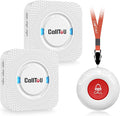 CallToU Caregiver Pager Wireless Call Button Nurse Alert System 500+ Feet for Home/Elderly/Patient/Disabled 2 Plugin Receiver 1 Waterproof Transmitter