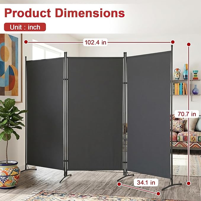 NChanmar 6FT Room divider 3-Panels Folding Privacy Screens - Image 2