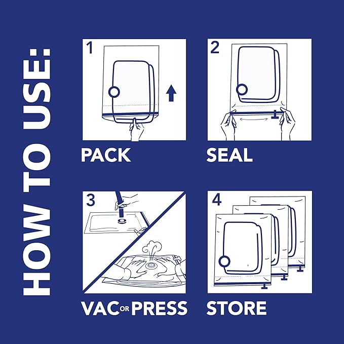 Space Bags Vacuum Storage Bags for Bedding Jumbo Compression 3 Pack Clear for - Image 5