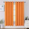 CUCRAF Orange Blackout Curtains 63 inch Length 2 Panels Set, Room Darkening by CUCRAF