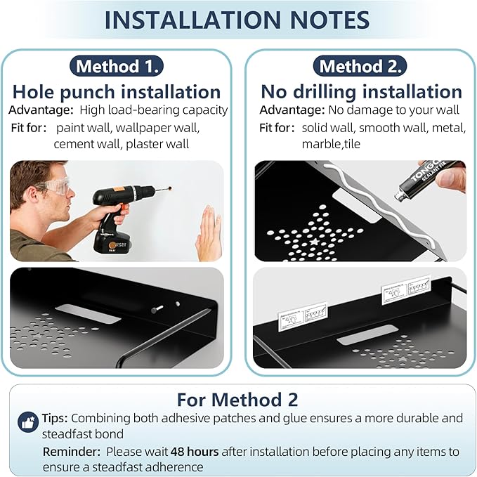 MEEMENG Projector Shelf, WiFi Router Shelf, Under TV Wall Mount for Game Console, DVD Player, Modem, Floating Shelf/Rack/Stand/Holder