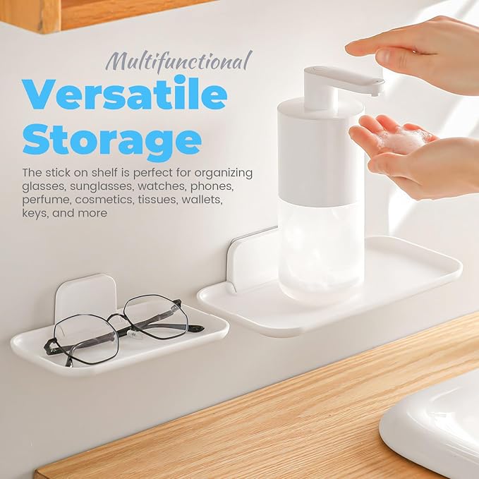 2 Pack Foldable Bedside Shelf Wall Mount, Adhesive Floating Shelves - Image 7