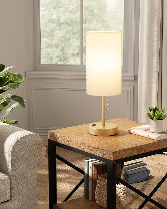 17.4" Gold Bedside Table Lamps Set of 2 - Image 6