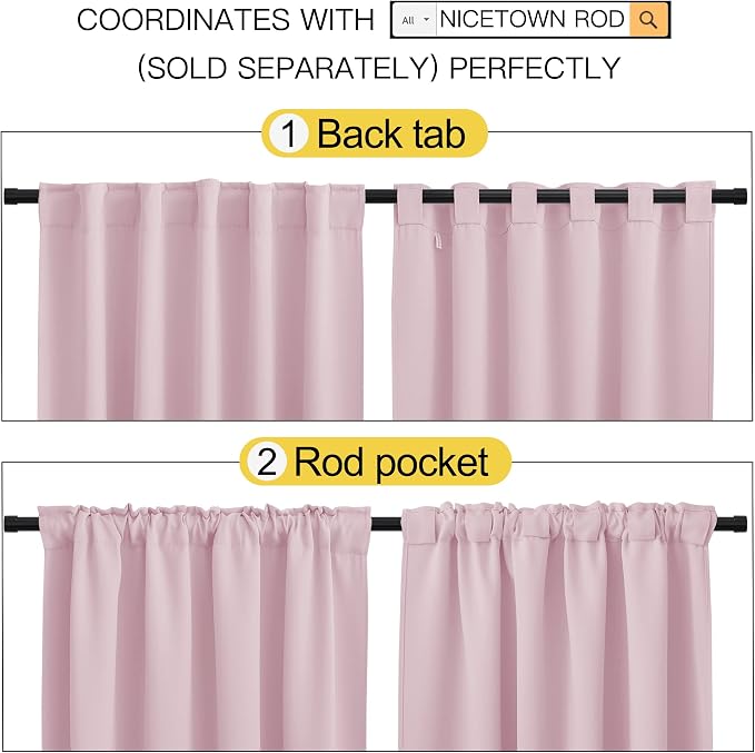 NICETOWN Bedroom Draperies Blackout Curtain Panels - Image 4