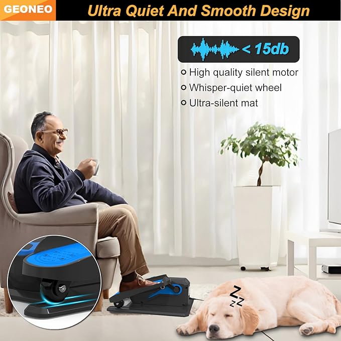 Under Desk Elliptical Machine, Electric Elliptical Exerciser for Senior, Quiet & Small Electric Seated Pedal Exerciser for Home with Display Monitor, Remote Control & 12 Adjustable Speeds