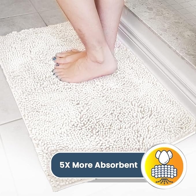 Muddy Mat® Shown on TV – Super Absorbent Microfiber Dog Door Mat for Muddy Paws, Non-Slip Washable Pet Rug, Quick Dry Chenille Entryway Carpet, Machine Washable Indoor Outdoor mat, White 35"x24"