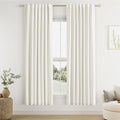 Ivory 100% Blackout Linen Curtains 78 Inch Length 2 Panels Set by Guken