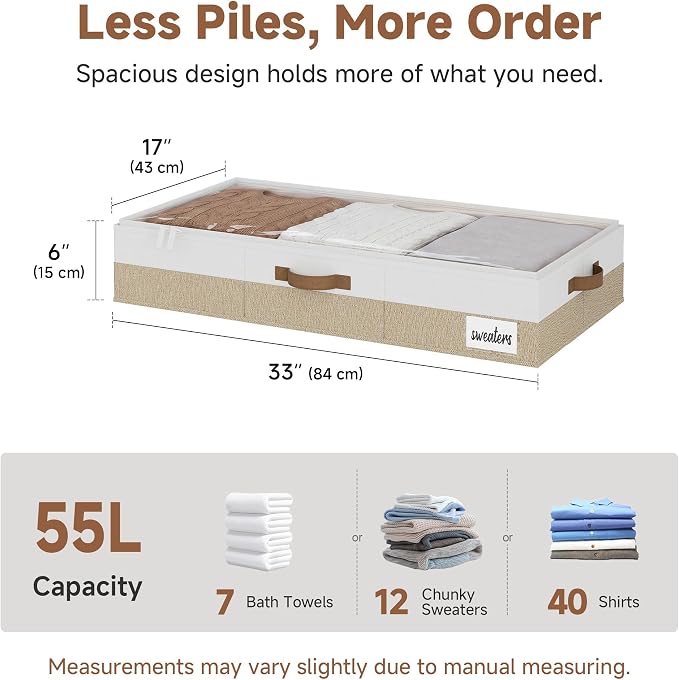 StorageWorks 6 Inch Low Profile Under Bed Storage Containers - Image 2